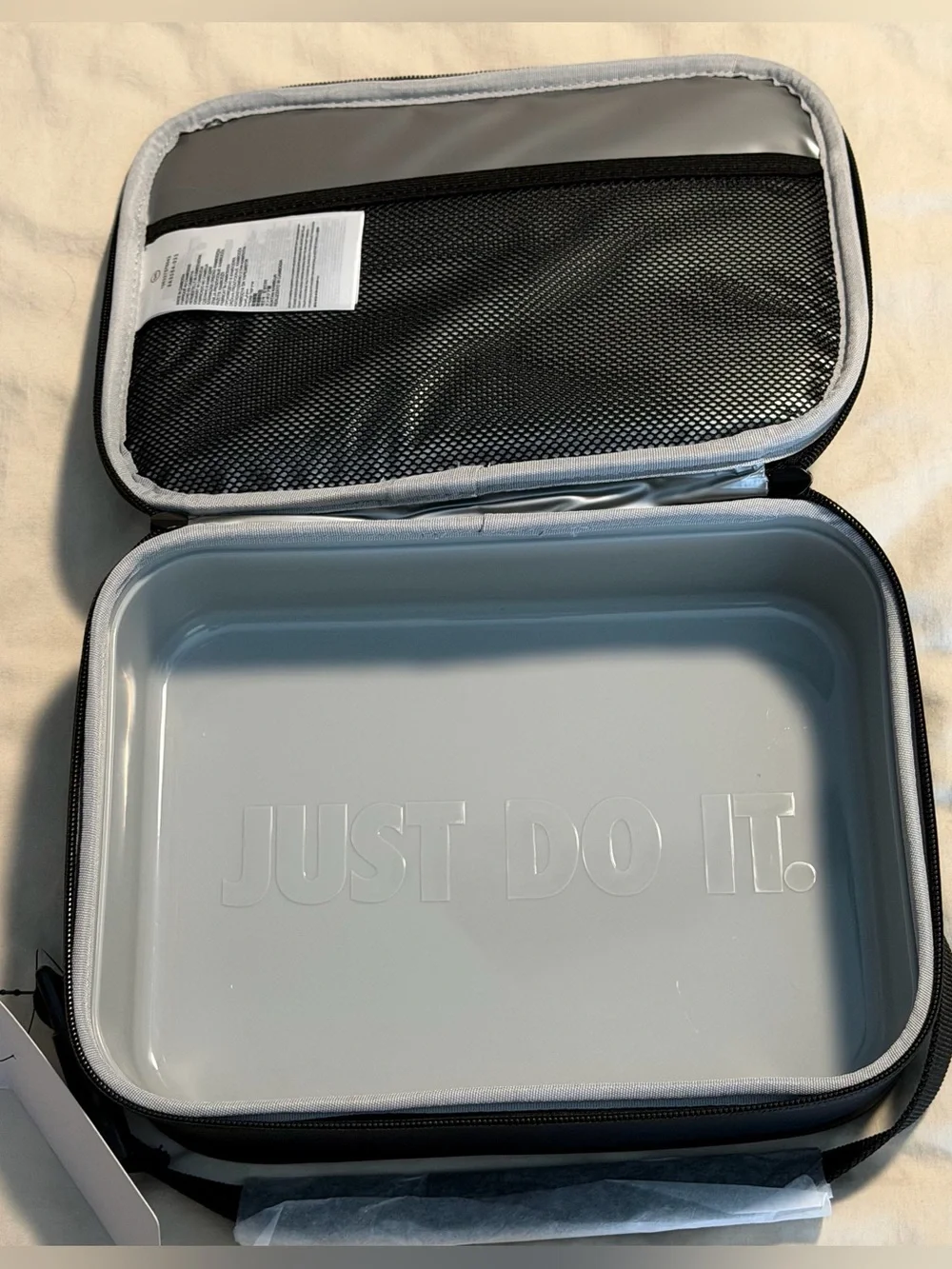 Nike Hard Shell Lunch Box 4L Black Silver Just Do It NWT